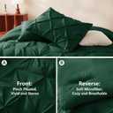 Queen Comforter Set Emerald Green - 7 Pieces Pintuck Bed in a Bag, Pinch Pleat Modern Room Decor, All-Season Soft Bedding Gift with Comforter, Sheets, Pillowcases & Shams