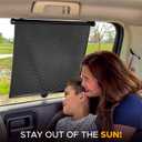 2 x EcoNour Car Side Window Sun Shade (2 Pack) | Retractable Roller Sunshade for Kids | Baby Car Window Shades for UV and Sun Glare Protection | Baby Travel Accessories (15"x17")