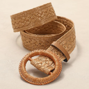 Women's 3" Wide Hand Made Braided Square Buckle Belt