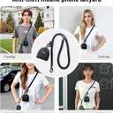 Cell Phone Lanyard Crossbody,Anti Theft Phone Strap,with Steel Wire & Lock,Clip and Go Strap for Phone with Wallet Crossbody,Travel Essentials,Commuting,Daily Convenience,Black