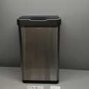 EKO Mirage-T 50 Liter / 13.2 Gallon Touchless Rectangular Motion Sensor Trash Can, Brushed Stainless Steel Finish