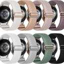 8 Pack Stretchy Bands Compatible with Samsung Galaxy Watch 7 6 5 4 40mm 44mm/Galaxy 5 Pro 45mm/6 4 Classic 46mm 42mm 43mm 47mm/Active 2, 20mm Nylon Elastic Watch Strap Sport Wristbands for Women Men