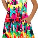 moskill Summer Dresses for Women 2026 Casual Sundresses Beach Cover Ups Sleeveless Tshirt Swing Dress with Pockets (M)
