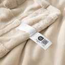 Cozy Bliss Checkered Faux Rabbit Fur Blanket King Size for Bed, Soft Fuzzy Blankets for Women Men, Large Furry Fleece Throw for Bedroom Decor (Tan, 108" x 90")