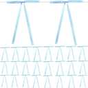 50 Pack Satin Ribbon Twist Tie Bows, 5x7 Inch Premade Ribbon Bows, Christmas Twist Tie Bows for Crafts, Gift Wrapping, Treat Bags, Party Favors, Wedding, Baby Shower, Birthday Decorations(Baby Blue)