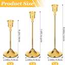 12 Pcs Candlestick Holders Taper Candle Holders, Metal Tall Candlestick Holder Golden Candle Stick Holder for Pillar Candles, Candlesticks for Party Fireplace Wedding Dining Table Halloween Decoration