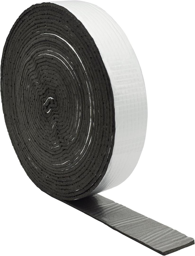 DOBTIM Foam Foil Pipe Insulation Wrap 2 in x 32 ft,Reflective Foil Insulation Tape Self Adhesive with High Resilience for Pipe Insulation Wrap