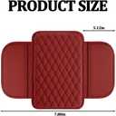 Car Center Console Cover, Leather Vehicle Armrest Seat Box Cushion with Side Storage Pocket, Scratch Resistant Automotive Interior Arm Rest Protector Accessories, Universal Fit (Rose Red)
