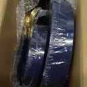 Liacere 150PCS Blue Plastic Plates - Gold Plastic Silverware with Blue Handle - Navy Disposable Plates Include 30 Guests Plates,Forks,Spoons,Knives for Hanukkah & New Year & Washington's Birthday