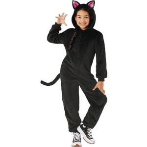 Morph Plush Black Cat Costume For Girls Halloween Costumes, Cat Costume For Kids Halloween Costumes Cats (7-9 Years)