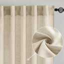 MIULEE Linen Curtains 84 Inch Length 2 Panels for Bedroom Living Room, Soft Thick Linen Textured Back Tab Window Drapes Semi Sheer Light Filtering Rod Pocket Modern Farmhouse Decor