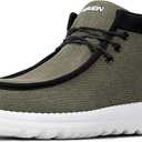 Furuian Steel Toe Shoes for Men High-top Safety Shoes Steel Toe Work Boots for Men Lightweight Canvas Safety Work Loafers Zapatos De Seguridad para Hombres (10, Green)