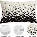 Halloween Pillow Covers 12x20 Set of 2,Halloween Bats Decorative Throw Pillow Covers Outdoor Cushion Cases for Farmhouse Home Sofa Couch Decorative
