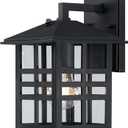 Westinghouse 6123100 Caliste Traditional One Light Outdoor Wall Fixture with Dusk to Dawn Sensor, Black Finish, Clear Glass