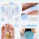Nicpro 8 Ounce Crystal Clear Epoxy Resin Kit, Food Safe DIY Starter Epoxy Resin for Art Craft, Canvas Painting, Molds Pigment Jewelry Making, Resin Coating and Casting