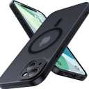 Magnetic for iPhone 15 Case,Upgraded [Full Camera Protection][Compatible with Magsafe][Military Grade Drop Protection]Shockproof Protective Slim Translucent Matte Phone Case for iPhone 15,Black