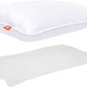 Canadian Down & Feather Co. 1 Pack Soft 625 Fill Power White Down Sleeping Pillow Standard Size - 500 Thread Count Shell 100% Cotton - Made in Canada