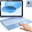 typecase Touch iPad 11th 10th Generation Case with Keyboard (11" 2025, A16 & 10.9" 2022)  360 Rotatable, 11-Color Backlit, Multi-Touch Trackpad, Pencil Holder, Thin & Light  Sky Blue