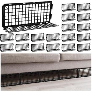Treela 18 Pcs Under Couch Blocker for Bed Couch Furniture Underneath Under Bed Blocker with Zip Ties, Prevents Toys Pets Under Furniture Ideal for Living Room Bedroom, Black (14.5 x 4.7 x 6.7'')