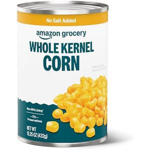 Amazon Grocery, Canned Whole Kernel Corn, No Salt Added, 15.25 Oz (Previously Amazon Fresh, Packaging May Vary) Pack of 5