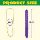 JOYIN 72 Pcs Mardi Gras Gold Green Purple Bead Necklaces, Multi Metallic Colors Necklace Set for Mardi Gras Party Favors Supplies, St. Patricks Day Costume Accessories Decorations