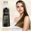 Nova Hair Dye Shampoo,Nova Hair Instant,Nova Hair Dye Shampoo 3 in 1, for Men & Women. (200ml Dark Brown)