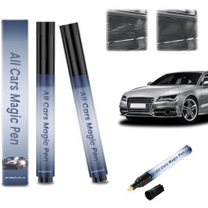 Magic Car Scratch Removal Pen, Car Scratch Remover for Vehicles for All Cars, Car Paint Scratch Repair Works On Any Colors Fix Scratches Swirl Marks And Scuffs, Easy Use for A Seamless Finish, 2 PCS