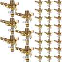 Ferraycle 16 Pieces 1/2 Inch Brass Impact Sprinkler Head with Nozzles Heavy Duty Adjustable 0-360 Degrees Impulse Sprinkler Head Lawn Watering for Yard Irrigation