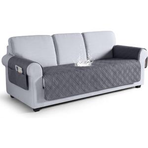 VANSOFY Couch Cover, Waterproof Sofa Covers Washable Slipcover Furniture Protector Couch Seat Covers Non-Slip Couch Cover for Dogs, Pets(Sofa, Dark Gray) (Sofa(Seat Width: 67.3"))