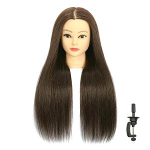 FUGUIRENHAIR 30 Inch 80% Human Hair Mannequin Head Styling Training Manikin Cosmetology Doll Head with Stand