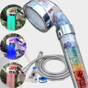 Chakra Crystal Shower Head LED Lights. Color Changing. Natural Gemstones. Healing Crystals. Water Purification. Mineral. Ph Balance. Healing Energy. 7 Stones. Water Filtering. Bathroom (LED Shower Head)
