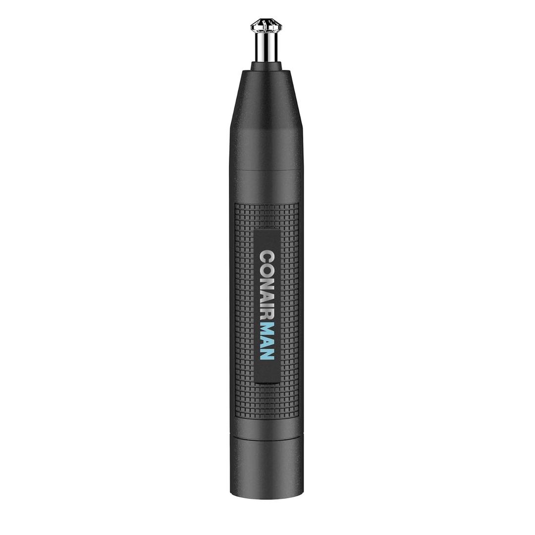 ConairMan Nose Hair Trimmer for Men, For Nose, Ear, and Eyebrows, Patent 360 Bevel Blade for No Pull, No Snag Trimming Experience, Cordless Lithium-Powered Trimmer with Drawstring Bag (1 Count (Pack of 1))