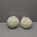 idyllic 8 Inches Artificial Flowers Roses, Kissing Flower Balls, DIY Wedding Bouquets Party Home Decorations, Set of 2, White