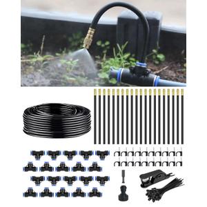 Drip Irrigation System for Watering Garden: 65FT 360 Hydroponic Misting Device Kit with Quick Connector Hose Barbed Accessories for Potted Plants Outdoor Indoor Greenhouse Raised Beds (70FT)