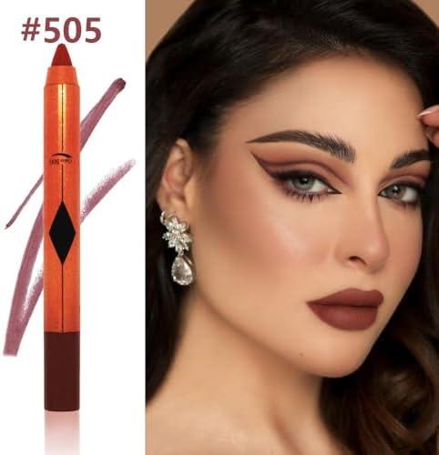 Hxssll Crayon Matte Lipstick & Lip Liner Pencil – Moisture Smooth, Smudgeproof, Waterproof Lip Crayon with Sharpener, Sharpenable Lip Pencil for Women, Shade 505#