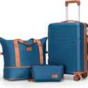 Cosbarn Carry On Luggage Set 22x14x9 Airline Approved, 3 Piece 20 Inch Lightweight ABS Hardside Suitcases with Wheels and TSA Lock, Durable Waterproof Travel Suitcase for Men Women