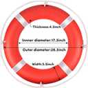 Life Ring, 23"/28" Boat Safety Throw Rings, Life Preserver Ring with Bracket and 98.5 FT Floating Rescue Rope, Outdoor Professional Throwable Flotation Device