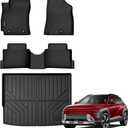 AUXKO Floor Mats Cargo Mat for Hyundai Kona Not for EV 2024-2026 | High Wall,All-Weather,All Season,Odorless,Anti Slip,Rain&Salt Resistant,TPE Material,Black,Accessories,Pet Friendly