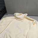 Fuimsul Women Cable Textured Drawstring Thermal Hoodies Casual Drop Shoulder Long Sleeve Solid Pullover Oversized Hooded Apricot Large