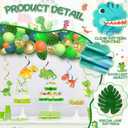 125pcs Dinosaur Birthday Party Decorations, Dinosaur Balloons Arch Garland Kit with Fringe Curtain, Balloons for Party Baby Shower Decorations for Boy Kids (Green and Gold)