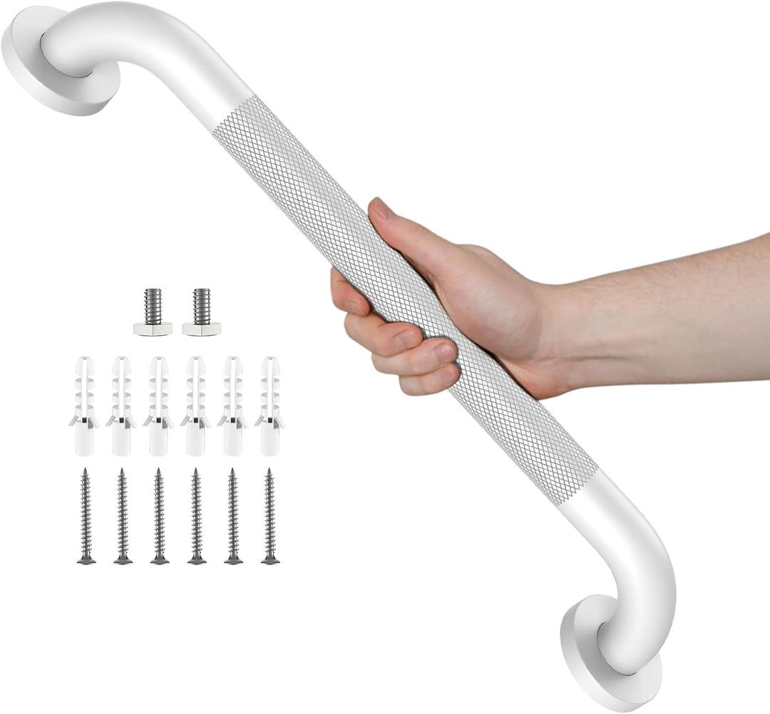 White Grab Bar 20 Inch, Grab Bar for Bathtub and Shower
