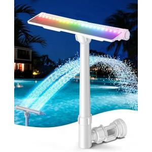 Pool Fountain for Above Ground Pools with 10-Color Lights, 360 Adjustable Water Sprinkler Dual High-Pressure Spray