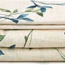 JSD Beige Leaves Printed Sheet Set Queen Size, 4 Piece Botanical Pattern Microfiber Sheets Extra Deep Pocket