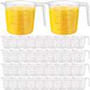 Kanayu 36 Pcs Plastic Measuring Cup Clear Measuring Mug with Spout and Handle Grip Capacity Clear Graduated Pitcher for Kitchen Flour Water Liquids(Red,16 oz, 2 Cups)