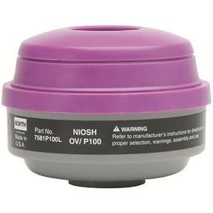 North Safety 7581P100L Combo Organic Vapor & P100 Particulate Filter Cartridge