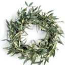 Olive Wreath 21" Green Traditional Plastic