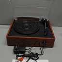 Vinyl Record Player Turntable with Built-in Bluetooth Receiver & 2 Stereo Speakers, 3 Speed 3 Size Portable Retro Record Player for Entertainment and Home Decoration (Orange)