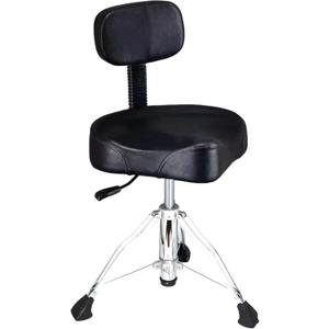 Drum Throne with Backrest, Heavy Duty Adjustable Hydraulic Drum Chair Motorcycle Style Seat Drum Stool for Drummer Adults