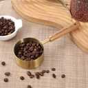 125 ML Tablespoon Coffee Scoop, Stainless Steel Wood Teaspoon Scoop, Wood Long Handle Coffee-Bean Scoops, Measuring Scoops for Coffee, Tea, Spices (1/2cup, 7 Inch)