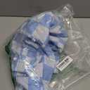 OYOANGLE Girl's Checkered Print Wide Leg Baggy Jeans Zipper Fly Straight Leg Elastic High Waist Denim Pants with Pocket (Light Blue, 9 Years)